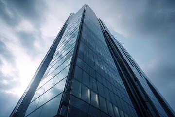 Obraz na płótnie Canvas futuristic skyscraper, with glass and metal exterior and sleek design, created with generative ai