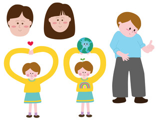 엄마 아빠 어린이 캐릭터