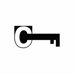 Key logo design with letters C and F.