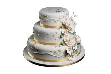 Obraz na płótnie Canvas Wedding cake isolated on transparent background. Generative Ai