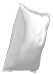 Side view of blank snack packaging isolated