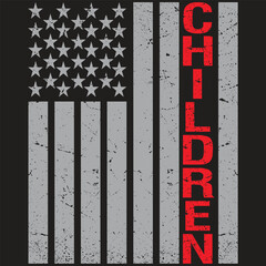 USA Flag Children