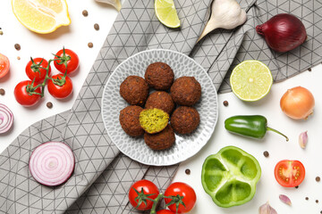 Vegetarian food concept - falafel, tasty falafel balls