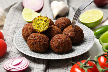 Vegetarian food concept - falafel, tasty falafel balls