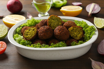 Vegetarian food concept - falafel, tasty falafel balls