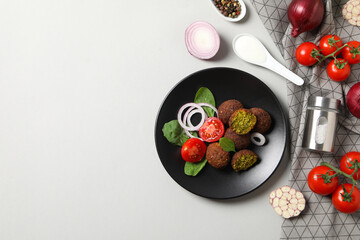 Fototapeta na wymiar Vegetarian food concept - falafel, tasty falafel balls