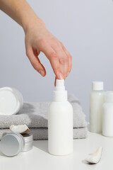 Concept of body and skin care accessories - coconut cosmetic