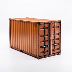 containers in a warehouse on white backgroud. generative ai