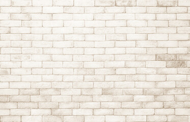 Cream brick wall texture. Old brown brick wall concrete or stone pattern nature.
