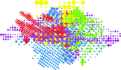 Grunge halftone background. Pop art background