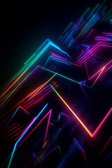 Abstract geometric neon background