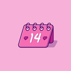 Pink valentine's calendar vector illustration