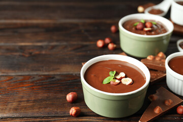 Tasty and delicious sweet food concept - chocolate paste