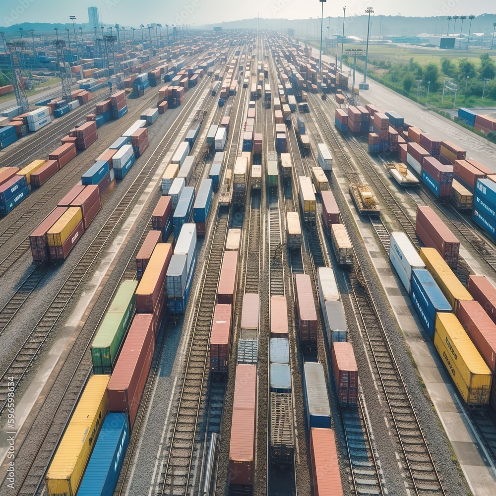 Poster container harbor operations. generative ai
