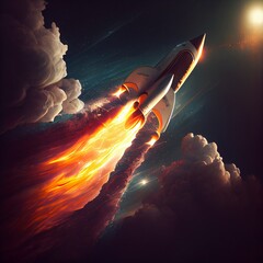 Rocket launch in space