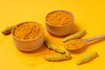 Fragrant seasoning - turmeric, one of the main ingredients in Indian curry