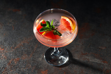 Grapefruit cocktail, alcohol or non alcoholic drink for party