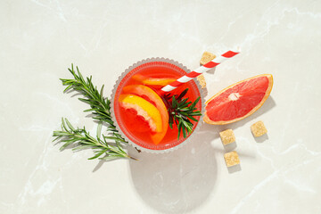 Grapefruit cocktail, alcohol or non alcoholic drink for party