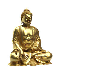 Golden Buddha on a transparent background (PNG) generative AI