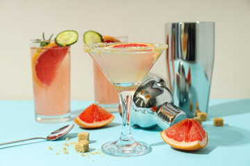 Grapefruit cocktail, alcohol or non alcoholic drink for party