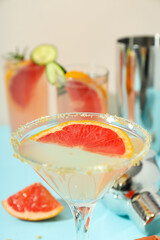Grapefruit cocktail, alcohol or non alcoholic drink for party