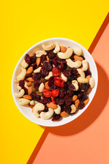 Tasty food concept - delicious dried fruits, tasty dried food