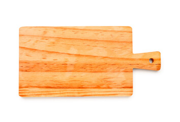 Wooden cutting board isolated on white background