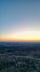 sunset over the forest