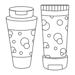 A set of shampoos for animals, cats, dogs, animal care.