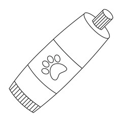 Paste in a tube for animals, cats, with a label with a paw.