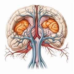 Fototapeta premium Cartoon thalamus with sensory pathways