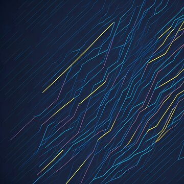 Abstract lines for technology concept with blue background.  Technology connection background for digital data and big data concept with AI Generated.