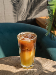 glass of iced tea, coffee ,  summer drink