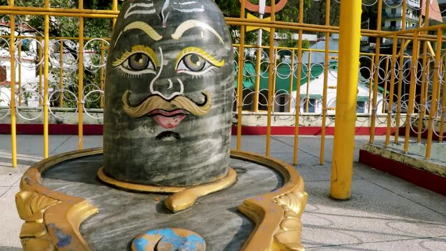 hindu god lord Shiva linga from different angle video is taken at haridwar uttrakhand india on Mar 15 2022.