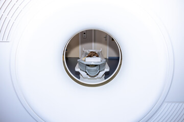 MRI - Magnetic resonance imaging scan device in hospital.