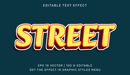 Street editable text effect template in 3d style