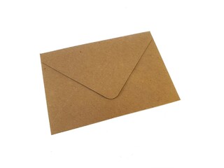 Brown paper textured envelope single multiple object isolated on white background