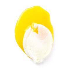 Tasty poached egg isolated on white background