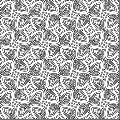  Modern stylish texture. Composition from regularly repeating geometrical element. Black and white pattern for web page, textures, card, poster, fabric, textile.. Vector illustrations.