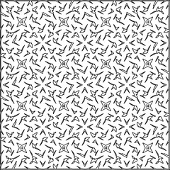 Modern stylish texture. Composition from regularly repeating geometrical element. Black and white pattern for web page, textures, card, poster, fabric, textile.. Vector illustrations.