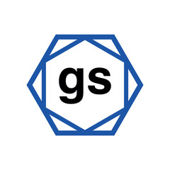 GS hexagon typography monogram. GS lettering icon.
