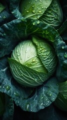 Obraz premium Large head of fresh cabbage, generative ai.