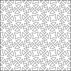  Modern stylish texture. Composition from regularly repeating geometrical element. Black and white pattern for web page, textures, card, poster, fabric, textile.. Vector illustrations.