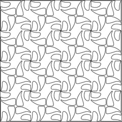  Modern stylish texture. Composition from regularly repeating geometrical element. Black and white pattern for web page, textures, card, poster, fabric, textile.. Vector illustrations.