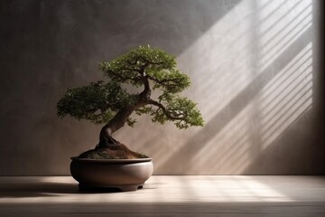 bonsai tree in a pot generated AI