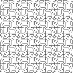  Modern stylish texture. Composition from regularly repeating geometrical element. Black and white pattern for web page, textures, card, poster, fabric, textile.. Vector illustrations.