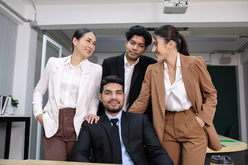 Obraz premium Business people working and meeting in the office.