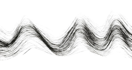 Obraz premium Waves and lines in charcoal drawing sketch style isolated on transparent white background
