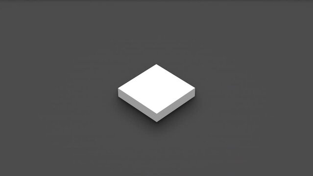 Abstract 3d rendering of divergent and convergent shape in isometric view. Computer generated loop animation. 4K seamless motion design