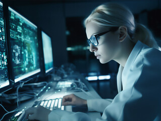 Inside workings of a microchip or semiconductor factory. A.I Generated